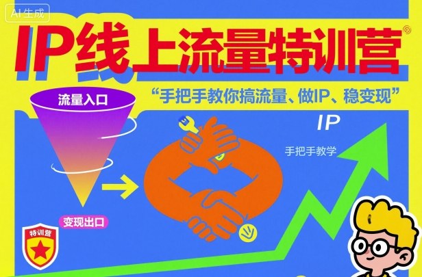 IP线上流量特训营，手把手教你搞流量、做IP、稳变现-紫橙网创项目网