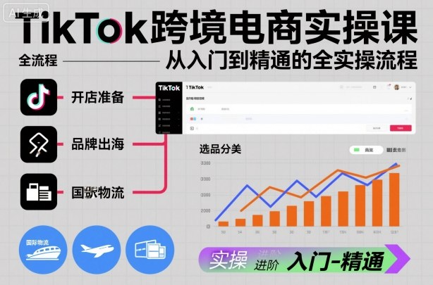 TikTok跨境电商实操课，从入门到精通的全实操流程-紫橙网创项目网