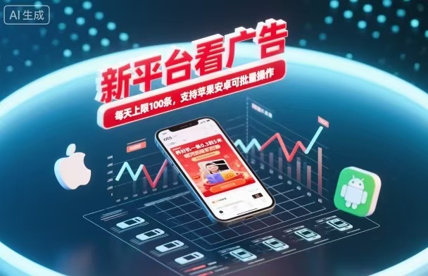 新台看广告，养好机一条5毛到5块，单机日入30到100，支持苹果安卓，可批量操作。 - 福缘创业网