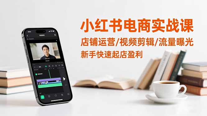 小红书电商实战课：店铺运营/视频剪辑/流量曝光，新手快速起店盈利-紫橙网创项目网