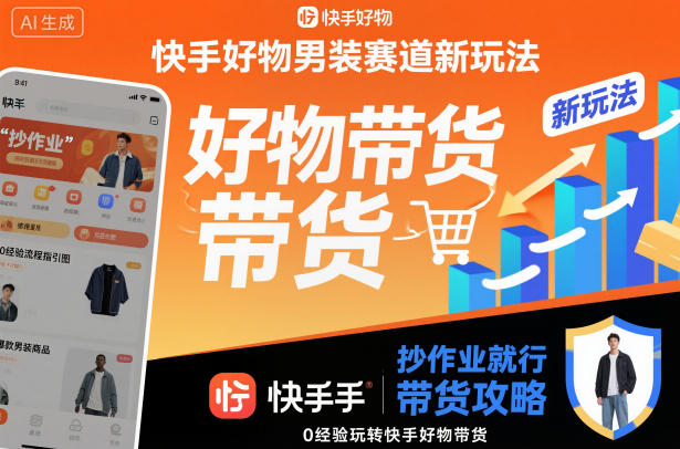 快手好物男装赛道新玩法,抄作业就行,0经验玩转快手好物带货-紫橙网创项目网