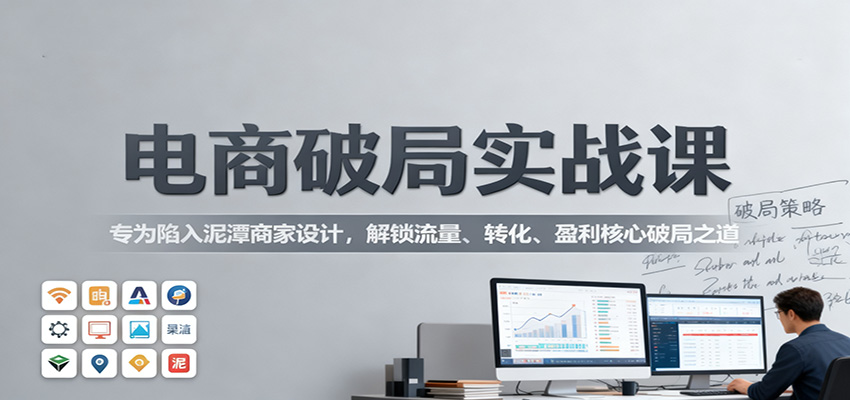 电商破局实战课:专为陷入泥潭商家设计,解锁流量、转化、盈利核心破局之道-紫橙网创项目网