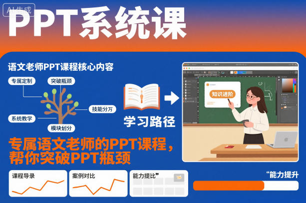 PPT系统课,专属语文老师的PPT课程,帮你突破PPT瓶颈-紫橙网创项目网