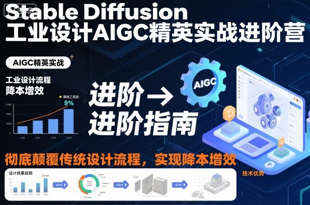Stable Diffusion工业设计AIGC精英实战进阶营，彻底颠覆传统设计流程，实现降本增效 - 冒泡网赚