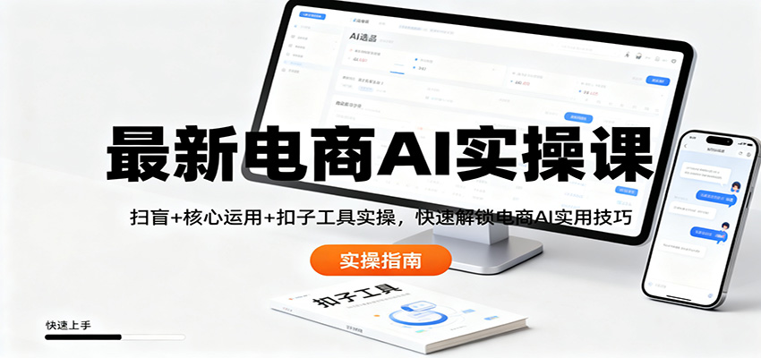 最新电商AI实操课：扫盲+核心运用+扣子工具实操，快速解锁电商AI实用技巧-紫橙网创项目网