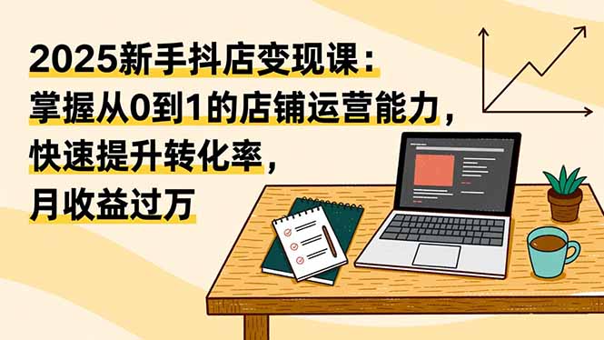 2025新手抖店变现课：掌握从0到1的店铺运营能力，快速提升转化率,月收过万-紫橙网创项目网