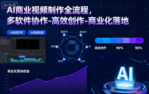 AI商业视频制作全流程,多软件协作-高效创作-商业化落地-紫橙网创项目网