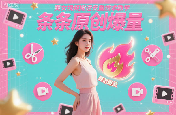 美女视频搬运去重技术教学，条条原创爆量-紫橙网创项目网