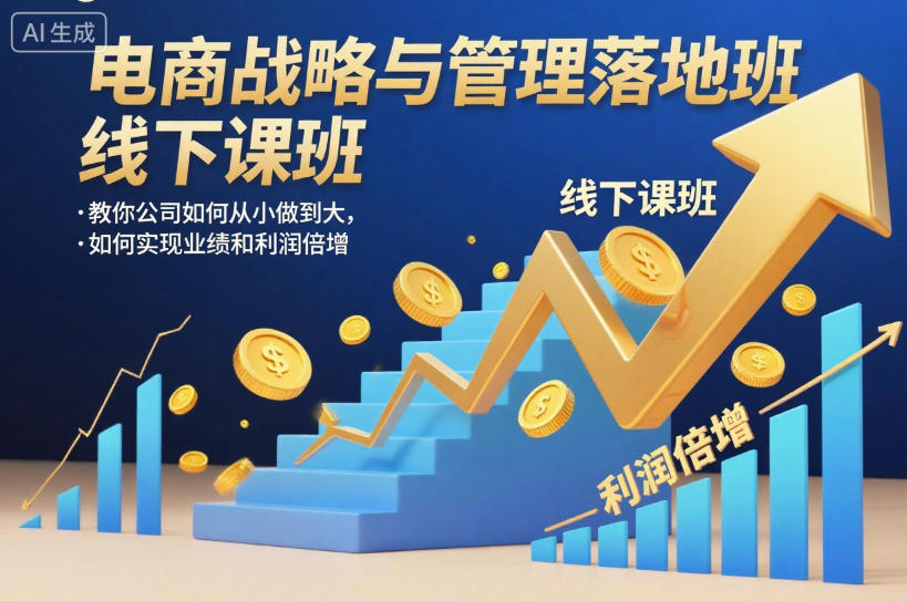 电商战略与管理落地班线下课,教你公司如何从小做到大,如何实现业绩和利润倍增【录音】-紫橙网创项目网