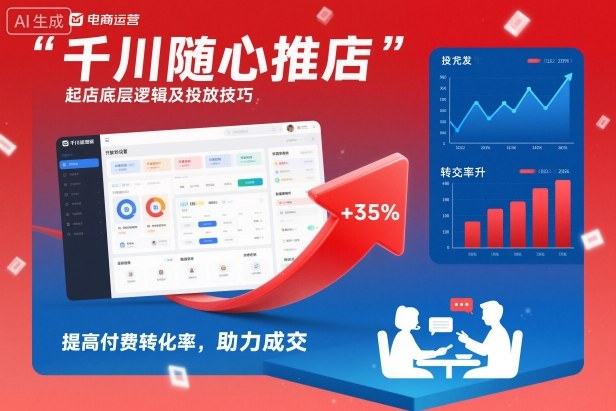 千川随心推起店底层逻辑及投放技巧，提高付费转化率，助力成交-紫橙网创项目网