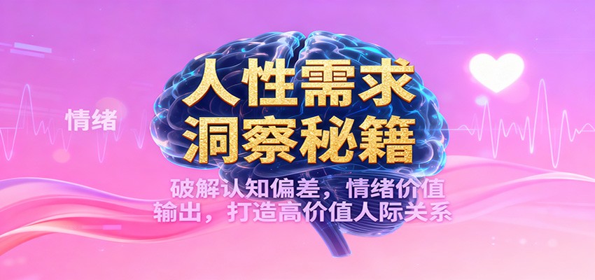 人性需求洞察秘籍，破解认知偏差，情绪价值输出，打造高价值人际关系-紫橙网创项目网
