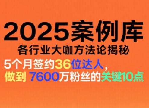 2025案例库,收录各行业大咖的方法论,各行业大咖方法论揭秘-紫橙网创项目网