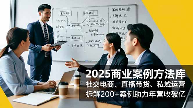 2025商业案例方法库,社交电商、直播带货、私域运营,拆解200+案例助力年营收破亿-紫橙网创项目网