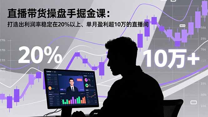 直播带货操盘手掘金课:打造出利润率稳定在20%以上、单月盈利超10万的直播间-紫橙网创项目网