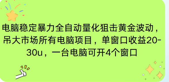 电脑EA策略挂机项目单窗口收益20-30u，单电脑可挂5-10个窗口收益稳健4位数 - 中创网