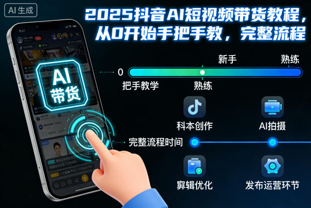 2025抖音AI短视频带货教程，从0开始手把手教，完整流程-紫橙网创项目网