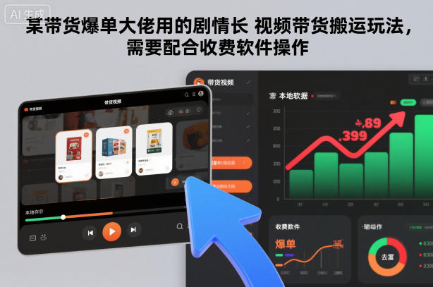 某带货爆单大佬用的剧情长视频带货搬运玩法，需要配合收费软件操作 - 冒泡网赚