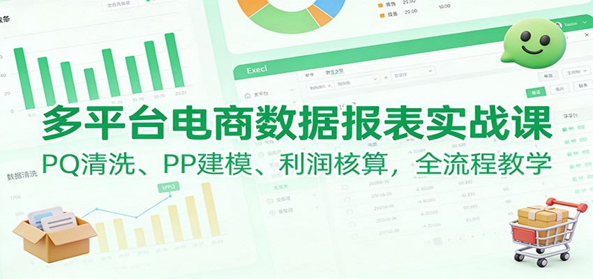 多平台电商数据报表实战课：PQ清洗、PP建模、 利润核算，全流程教学-紫橙网创项目网