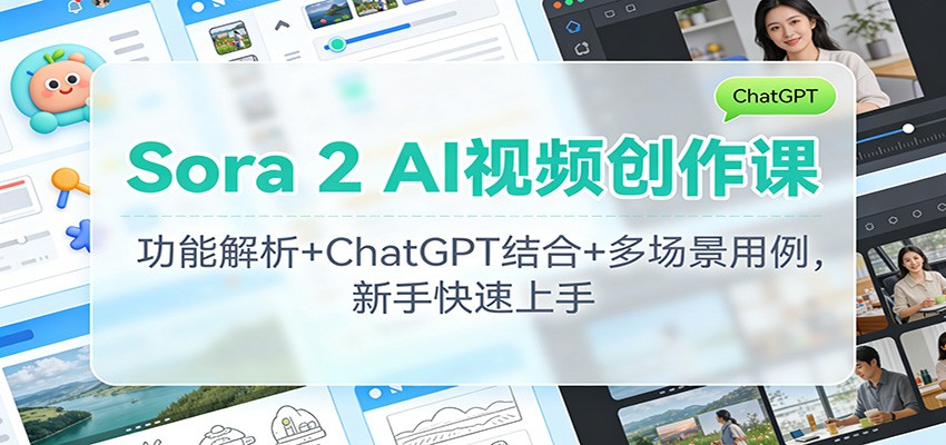 Sora 2 AI视频创作课：功能解析+ChatGPT结合+多场景用例，新手快速上手 - 福缘创业网