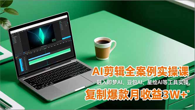 AI剪辑全案例实操课，融入即梦AI、豆包AI、星绘AI等工具实操，复制爆款月收益3W+-紫橙网创项目网