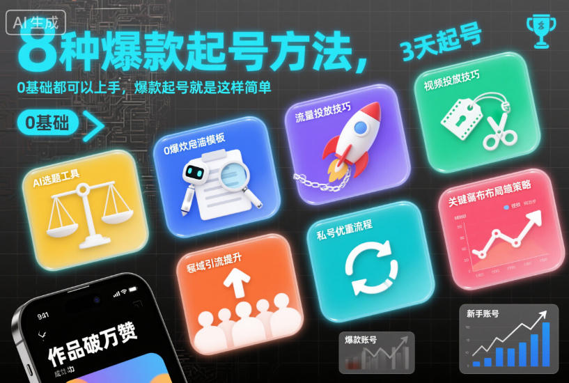 8种爆款起号方法，0基础都可以上手，爆款起号就是这样简单-紫橙网创项目网