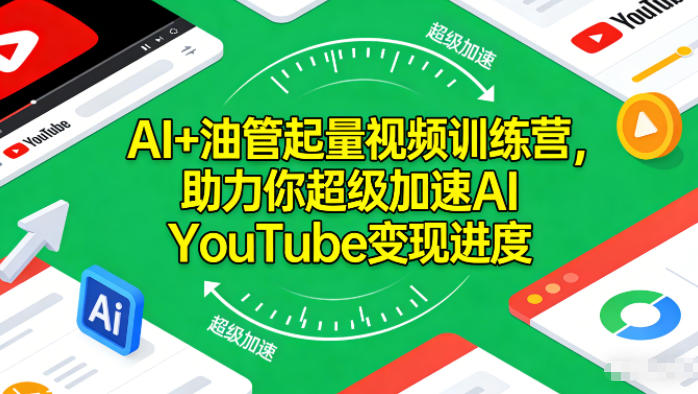 AI+油管起量视频训练营,助力你超级加速AI YouTube变现进度-紫橙网创项目网