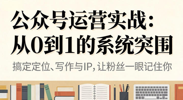 公众号运营实战,从定位到变现的全流程,从0到1的系统突围-紫橙网创项目网