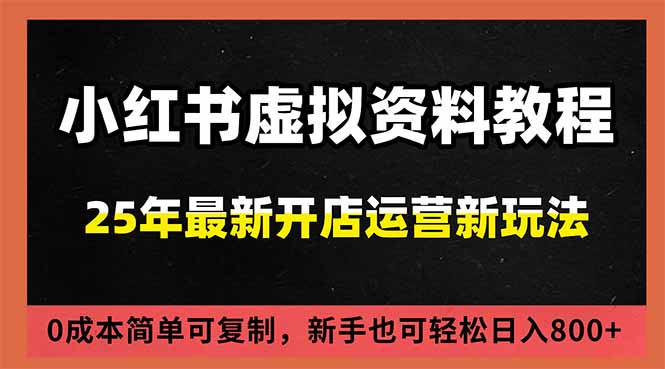 小红书虚拟资料项目:最新搜索流变现玩法,0成本简单可复制,一人多店打法,新手日入800+-紫橙网创项目网