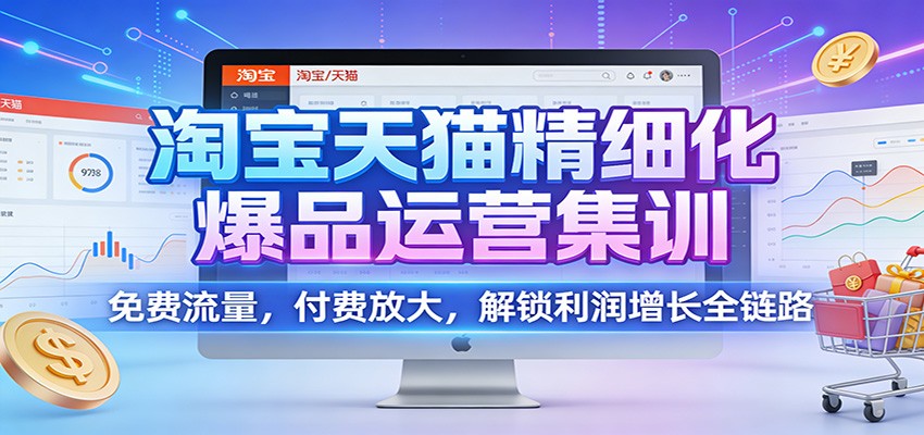 淘宝天猫精细化爆品运营集训:免费流量,付费放大,解锁利润增长全链路-紫橙网创项目网