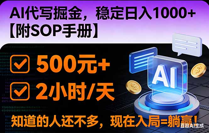 2026风口项目,AI代写掘金,稳定日入1000+,掌握核心技能【附SOP手册】-紫橙网创项目网