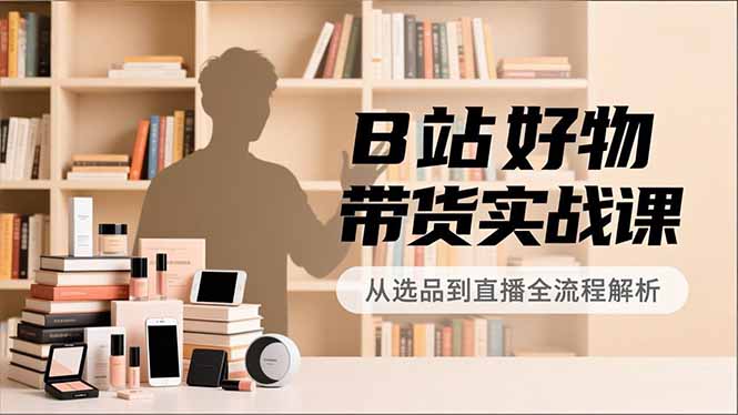B站好物带货实战课，账号定位、选品拍摄、运营变现，全流程教学，实现UP主月入过万-紫橙网创项目网