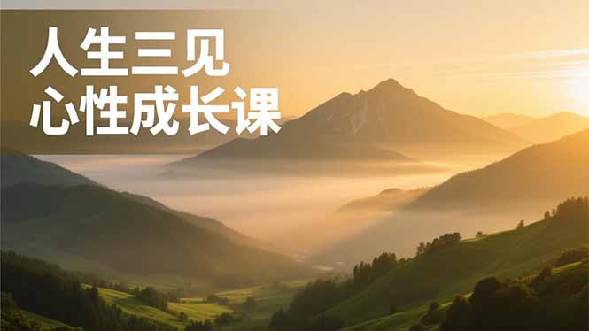 人生三见心性成长课，见天地众生自己，搞透人性安顿身心，活出清晰自我，内在富足无价-紫橙网创项目网
