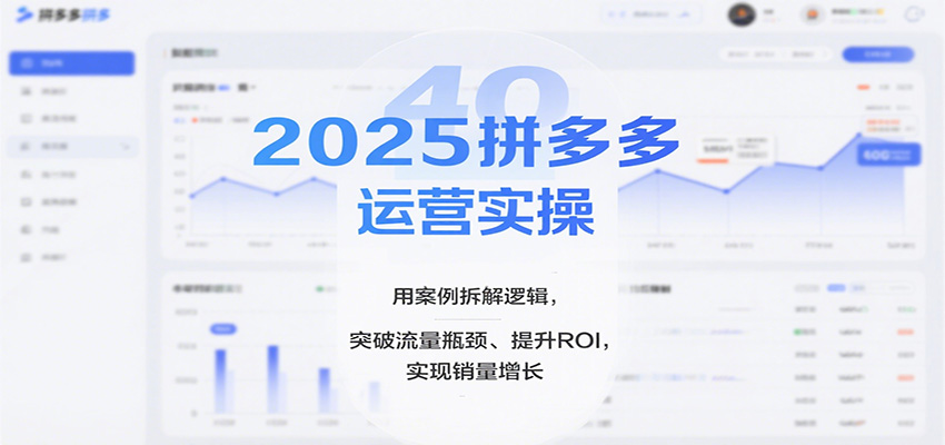 2025拼多多运营实操，用案例拆解逻辑，突破流量瓶颈、提升ROI，实现销量增长-紫橙网创项目网