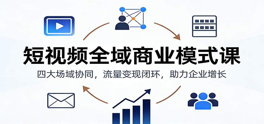 短视频全域商业模式课：四大场域协同，流量变现闭环，助力企业增长 - 福缘创业网
