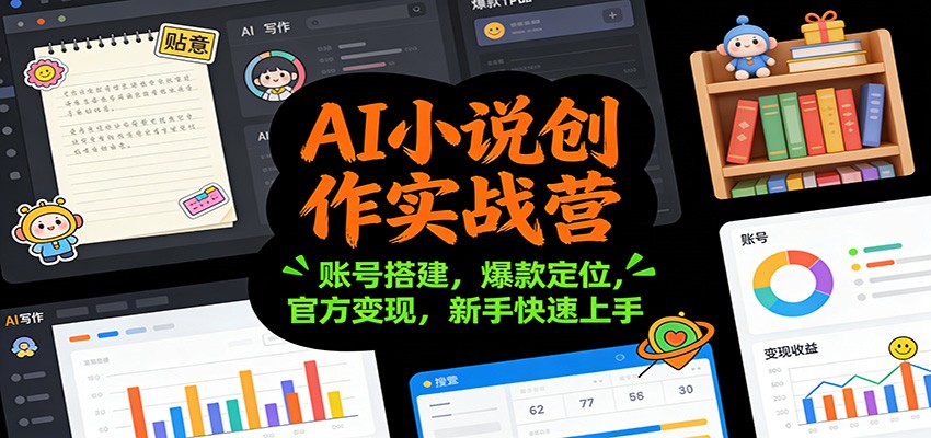 AI小说创作实战营：账号搭建，爆款定位，官方变现，新手快速上手-紫橙网创项目网