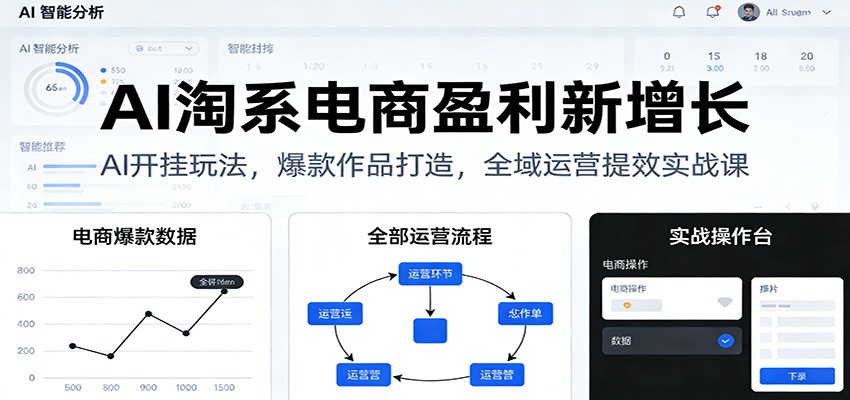 AI淘系电商盈利新增长，AI开挂玩法，爆款作品打造，全域运营提效实战课-紫橙网创项目网