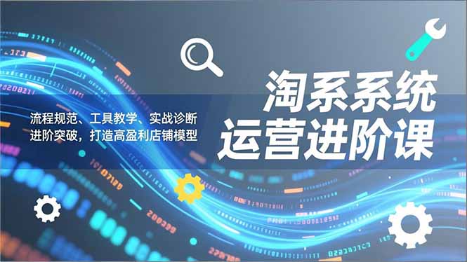 淘系系统运营进阶课2.0，流程规范、工具教学、实战诊断，进阶突破，打造高盈利店铺模型-紫橙网创项目网