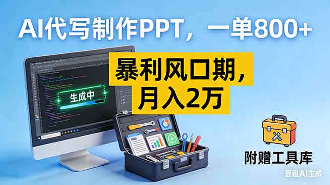 AI代写制作PPT，一单800+， 暴利风口期，月入2万【附工具】-紫橙网创项目网