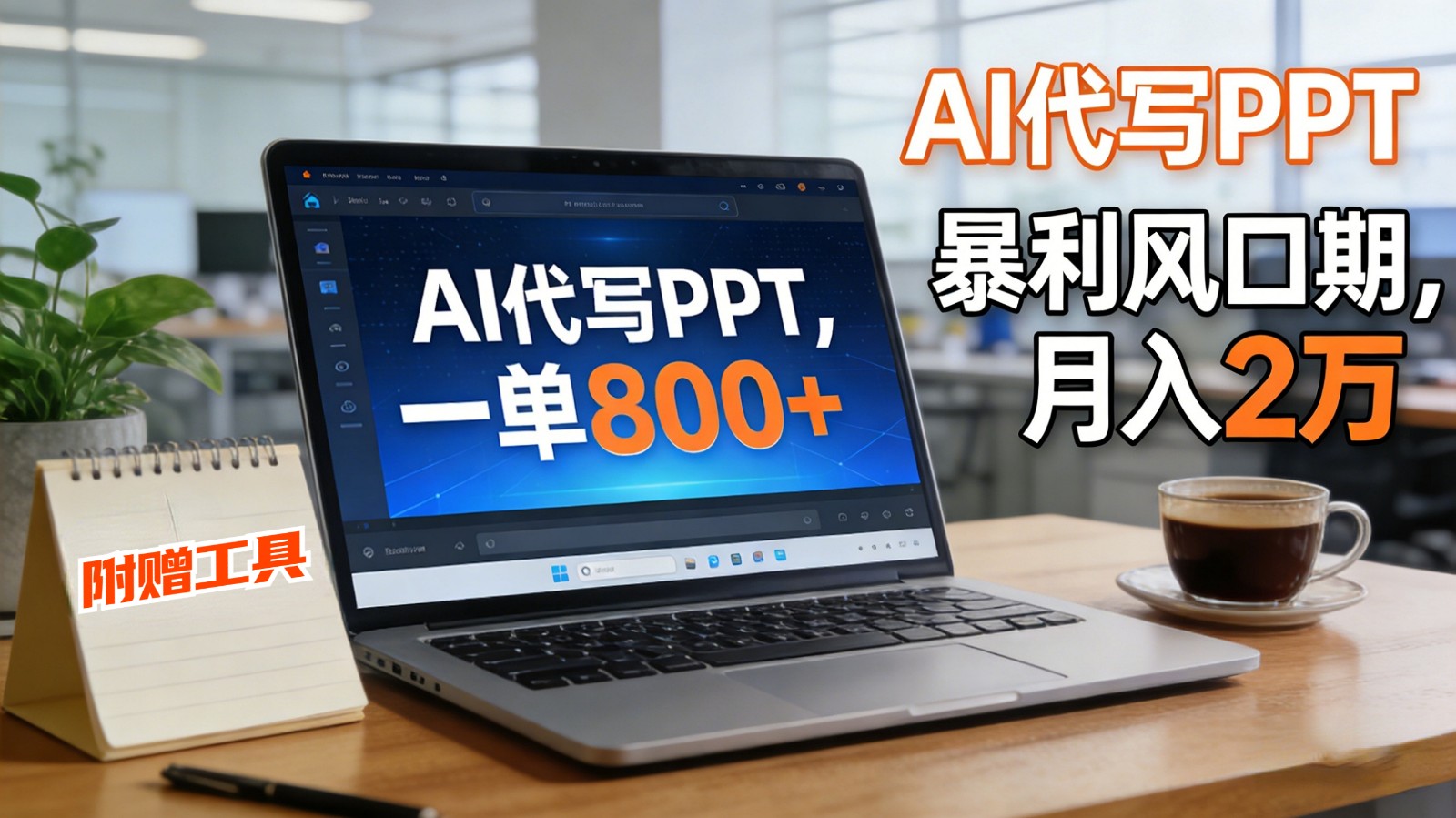 AI 代写做 PPT！一单狂赚 800+，风口期月入 2 万-紫橙网创项目网