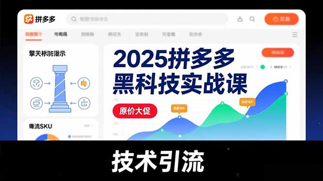 2025拼多多黑科技实战课，擎天柱玩法、爆流SKU、原价大促，技术引流，单店日销轻松破千单-紫橙网创项目网