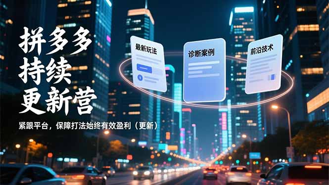 拼多多持续更新营，最新玩法、诊断案例、前沿技术，紧跟平台，保障打法始终有效盈利（更新） - 中创网