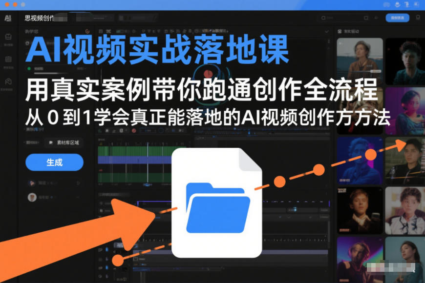 AI视频实战落地课，用真实案例带你跑通创作全流程，从0到1学会真正能落地的AI视频创作方法-紫橙网创项目网