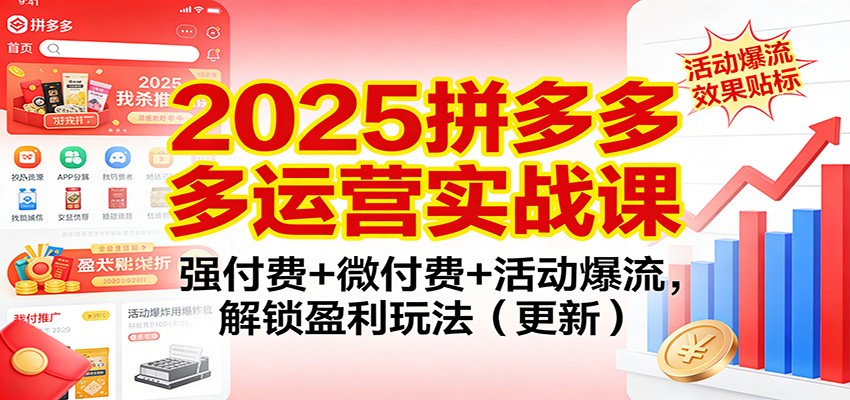 2025拼多多运营实战课：强付费+微付费+活动爆流，解锁盈利玩法-紫橙网创项目网