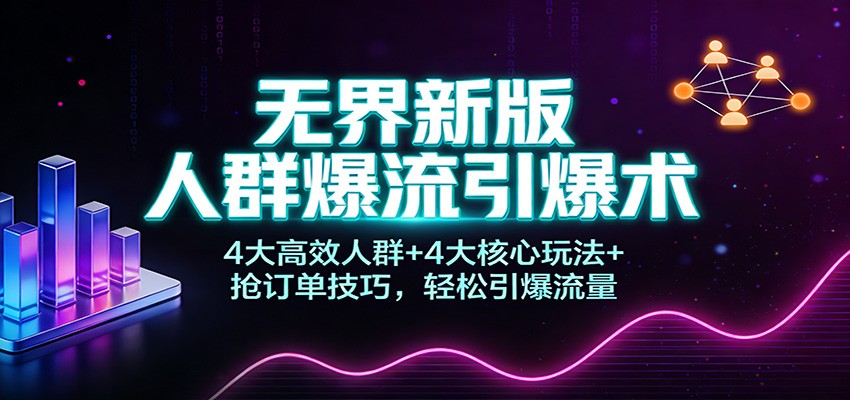无界新版人群爆流引爆术：4大高效人群+4大核心玩法+抢订单技巧，轻松引爆流量-紫橙网创项目网