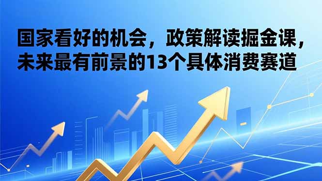 某付费文章：国家看好的机会，政策解读掘金课，未来最有前景的13个具体消费赛道-紫橙网创项目网