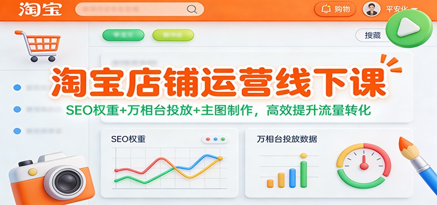 淘宝店铺运营线下课：SEO权重+万相台投放+主图制作，高效提升流量转化-紫橙网创项目网