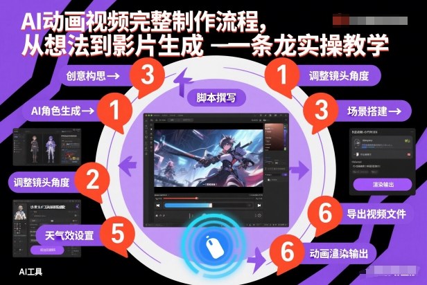 AI动画视频完整制作流程，从想法到影片生成一条龙实操教学-紫橙网创项目网