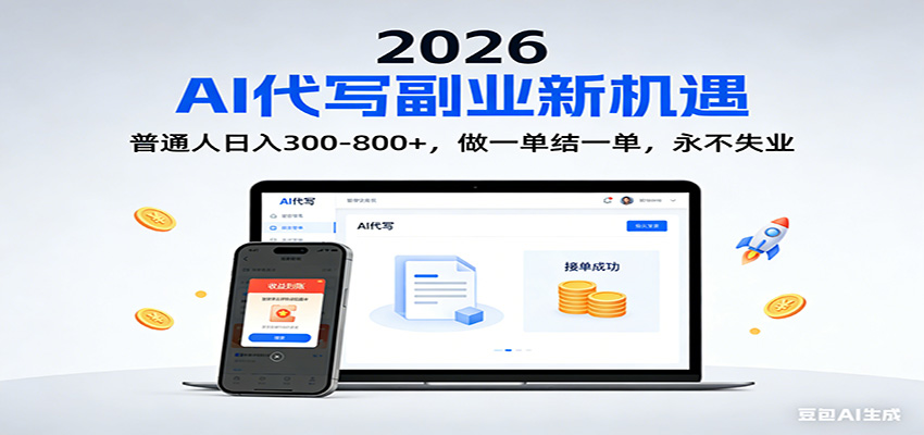 2026 副业首选！AI 代写日入 300-800，普通人0门槛，做一单结一单！-紫橙网创项目网