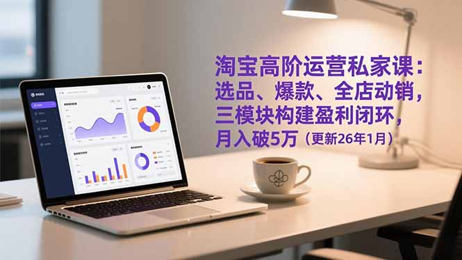 淘宝高阶运营私家课：选品、爆款、全店动销，三模块构建盈利闭环，月入破5万（更新26年1月）-紫橙网创项目网