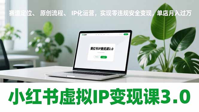 小红书虚拟IP变现课3.0，赛道定位、原创流程、IP化运营，实现零违规安全变现，单店月入过万-紫橙网创项目网